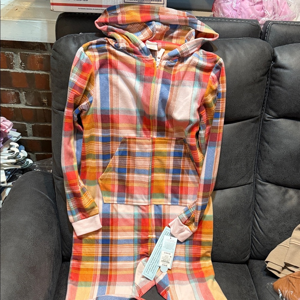 Colorful Plaid Hooded pj